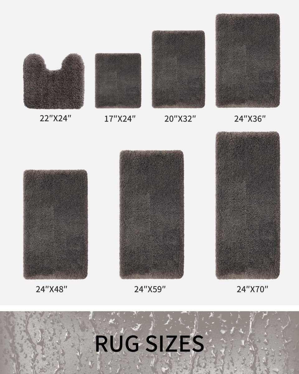 Ruggnovea Bathroom Rugs Dark Grey 24x48 Machine Washable Bath Mat for Bathroom Floor Thick Fluffy Absorbent Bath Rug for Bathtub Non Slip Carpet for Shower thumbnail 3