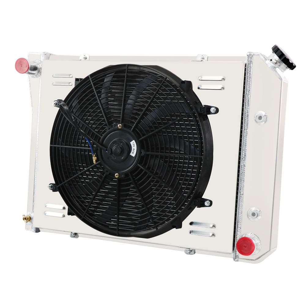 ALLOYWORKS 4 Row All Aluminum Radiator+Shroud Fan+Relay For 1967-1988 Chevy Nova Chevelle / 1965-1987 Buick Regal LeSabre thumbnail 2