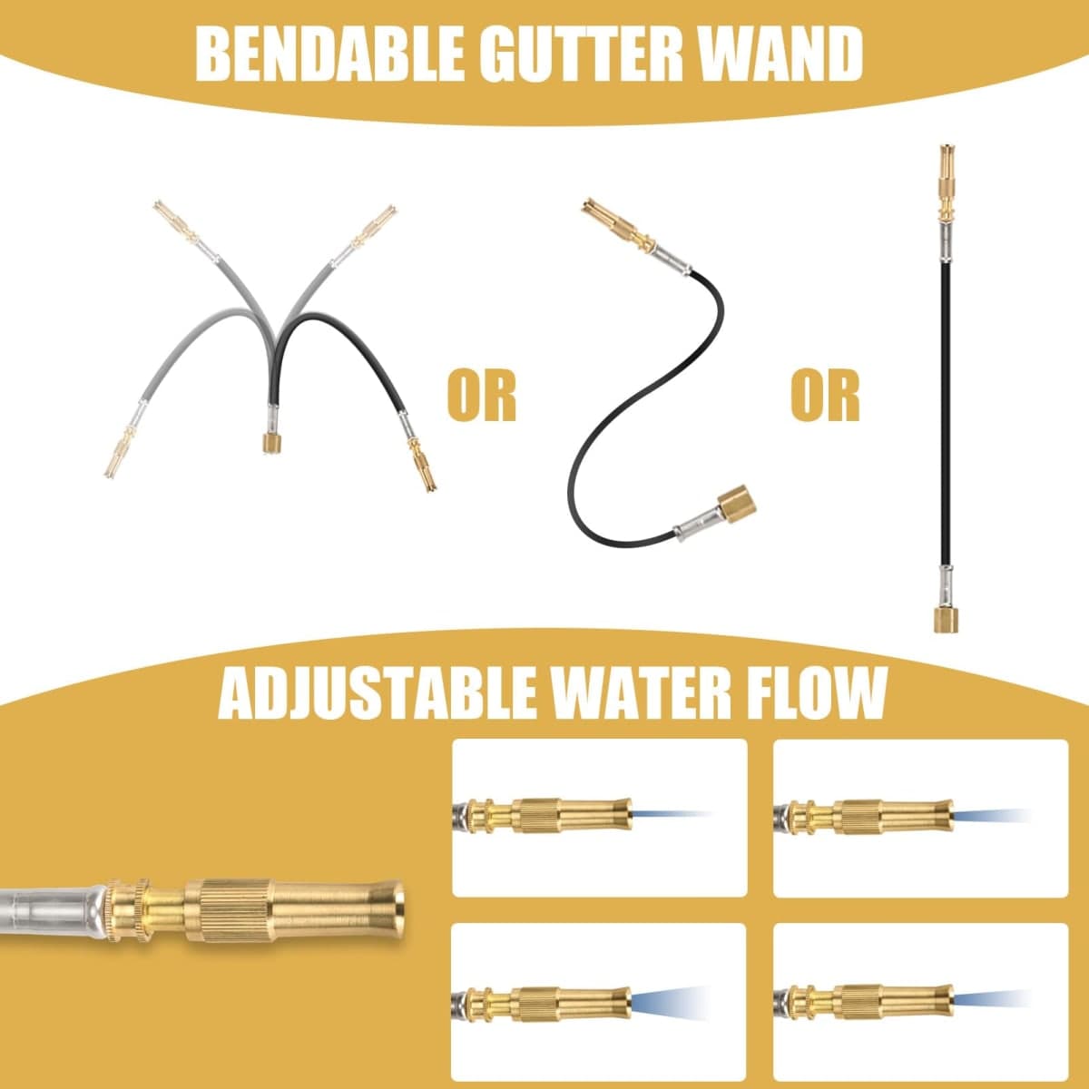 POOPLE 12FT (20ft Reach) Telescopic Gutter Cleaning Tools from The Ground, Rain Gutter Cleaners Tool with Hose Copper Attachment, Long Reach Gutters Cleaner Wand with Extension Pole thumbnail 3