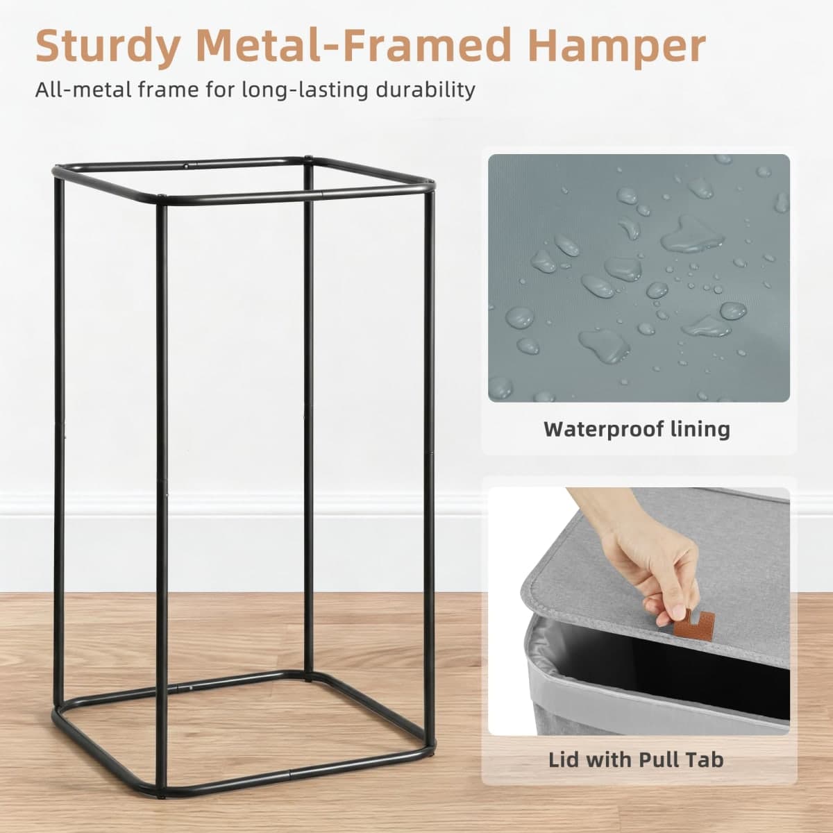 STORAGE MANIAC 2-in-1 Laundry Hamper with Laundry Backpack Bag, 23.7 Gal thumbnail 3