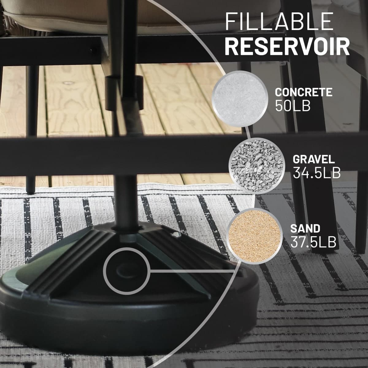 US Weight FUB1BE Empty Umbrella Base (Black) thumbnail 2