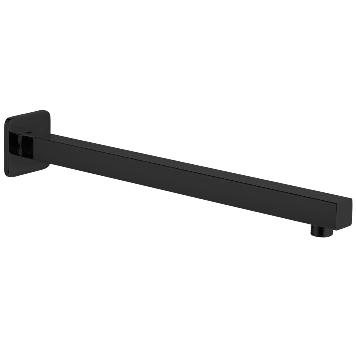 Voolan 20" Square Shower Arm with Flange and Teflon Tape, Extension Shower Head Arm for Bathroom Fixed Shower Head, Solid Stainless Steel, Wall Mounted (Matte Black) — image 1