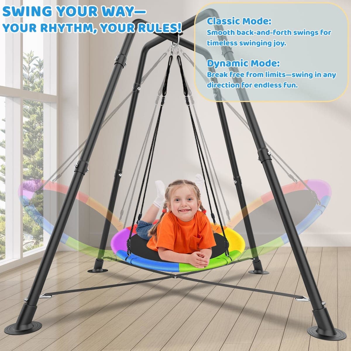 Heavy Duty Swing Stand Frame for Kids & Adults, 330 LBS thumbnail 3