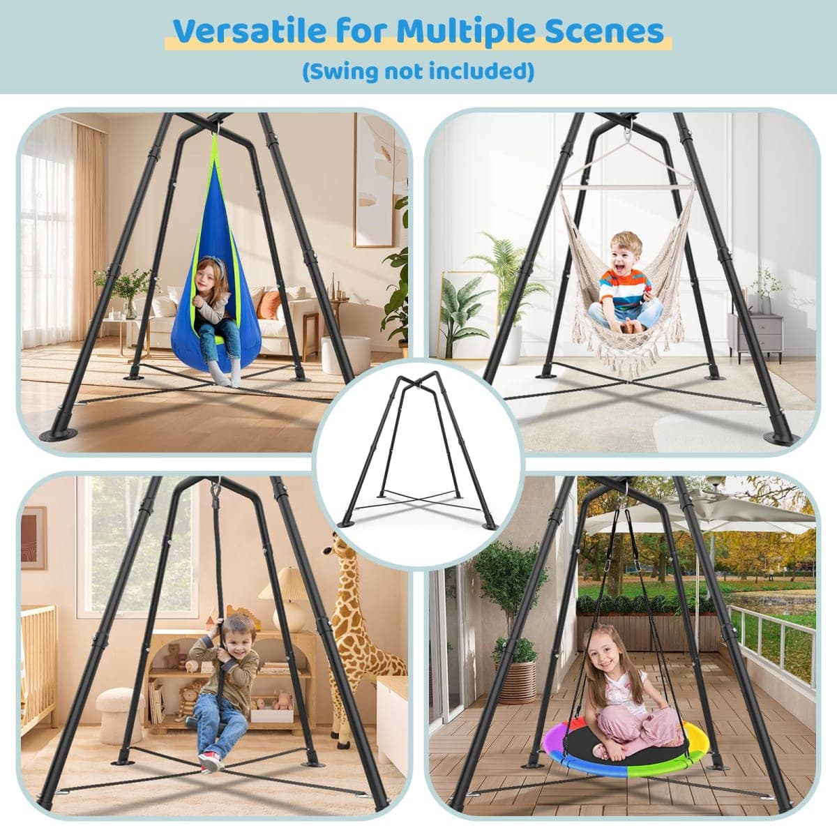 Heavy Duty Swing Stand Frame for Kids & Adults, 330 LBS thumbnail 4