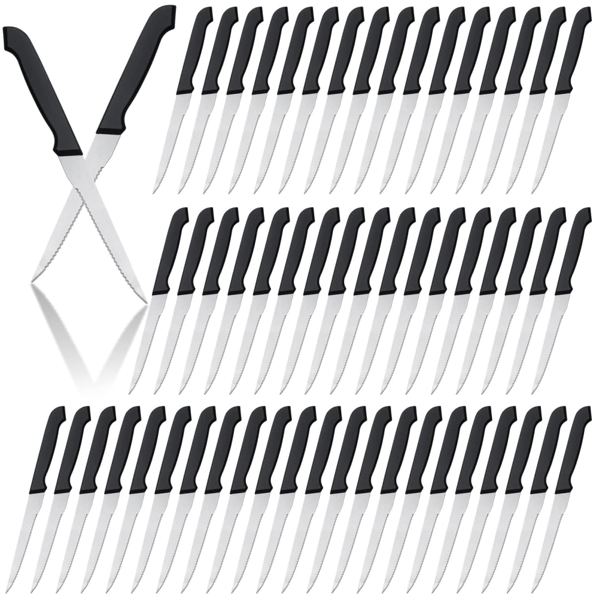 Therwen 100 Pcs Steak Knives Bulk, 8.8 Inch Stainless Steel Steak Knives — image 1