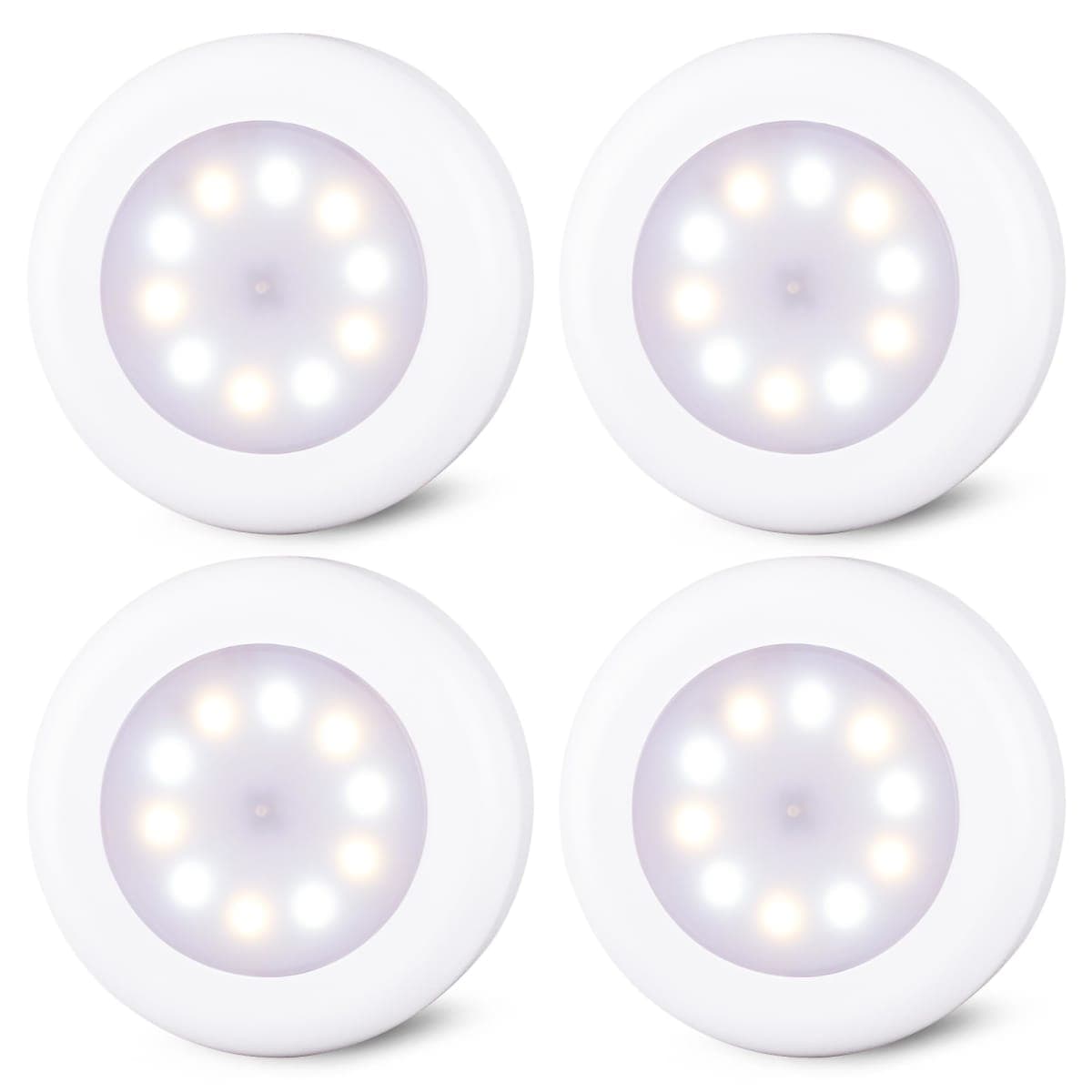 STAR-SPANGLED 2.8” LED Puck Lights Under Cabinet AAA Battery, 5 Pack Warm — image 1