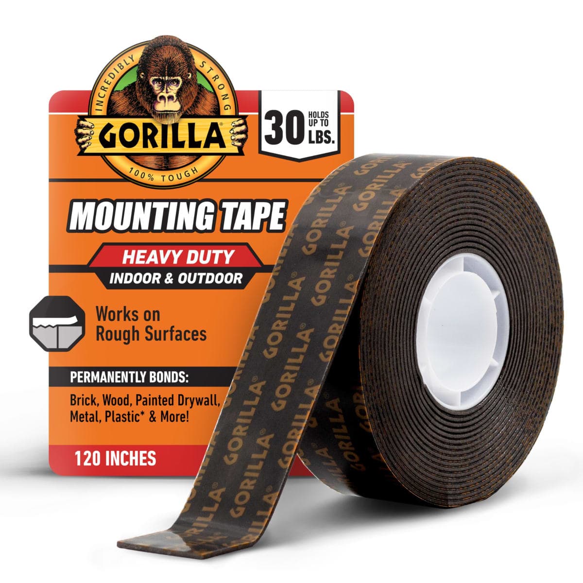 Gorilla Heavy Duty Double Sided Mounting Tape XL, 1" x 120", Black (Pack of 1) — image 1