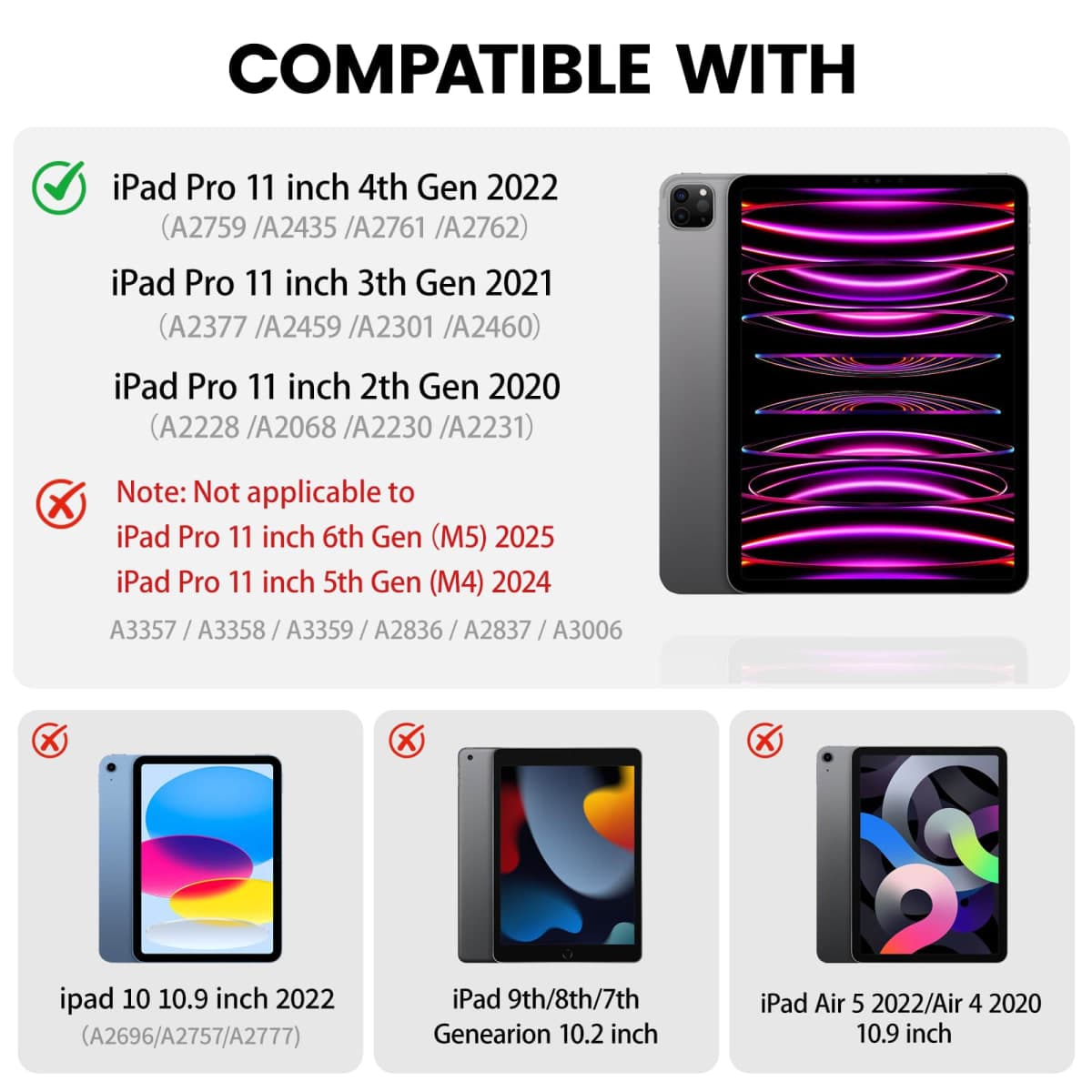 GKABXY Case for iPad Pro 11 Inch 4th/3rd/2nd Gen 2022/2021/2020,Pink thumbnail 2
