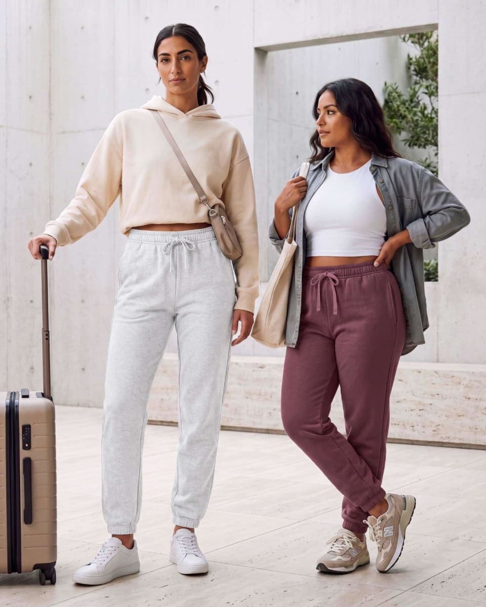 Real Essentials 3 Pack: Women's Fleece Jogger Sweatpants (Available in Plus Size), Set 1, Small thumbnail 2