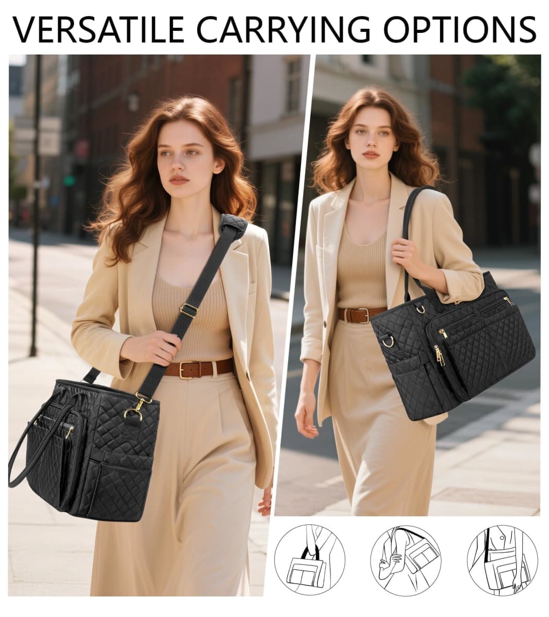 Teacher Tote Bag for Women, 15.6 inch Laptop Work Tote Bag Nurse Bag With Large Cup Holder & Insulated Pocket Professional Computer Handbag Laptop Briefcase for Office, College, Nursing, Travel, Gifts thumbnail 4