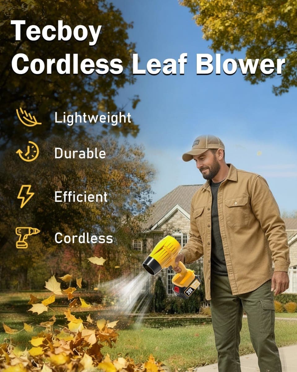 Hand Held Leaf Blower Cordless With Battery And Charger, 990,000 RPM Small Portable Mini Turbo Jet Blower For Makita 18V Battery Compact Electric Powered Lightweight Lawn Car Yard Snow Patio Dust Tool thumbnail 2