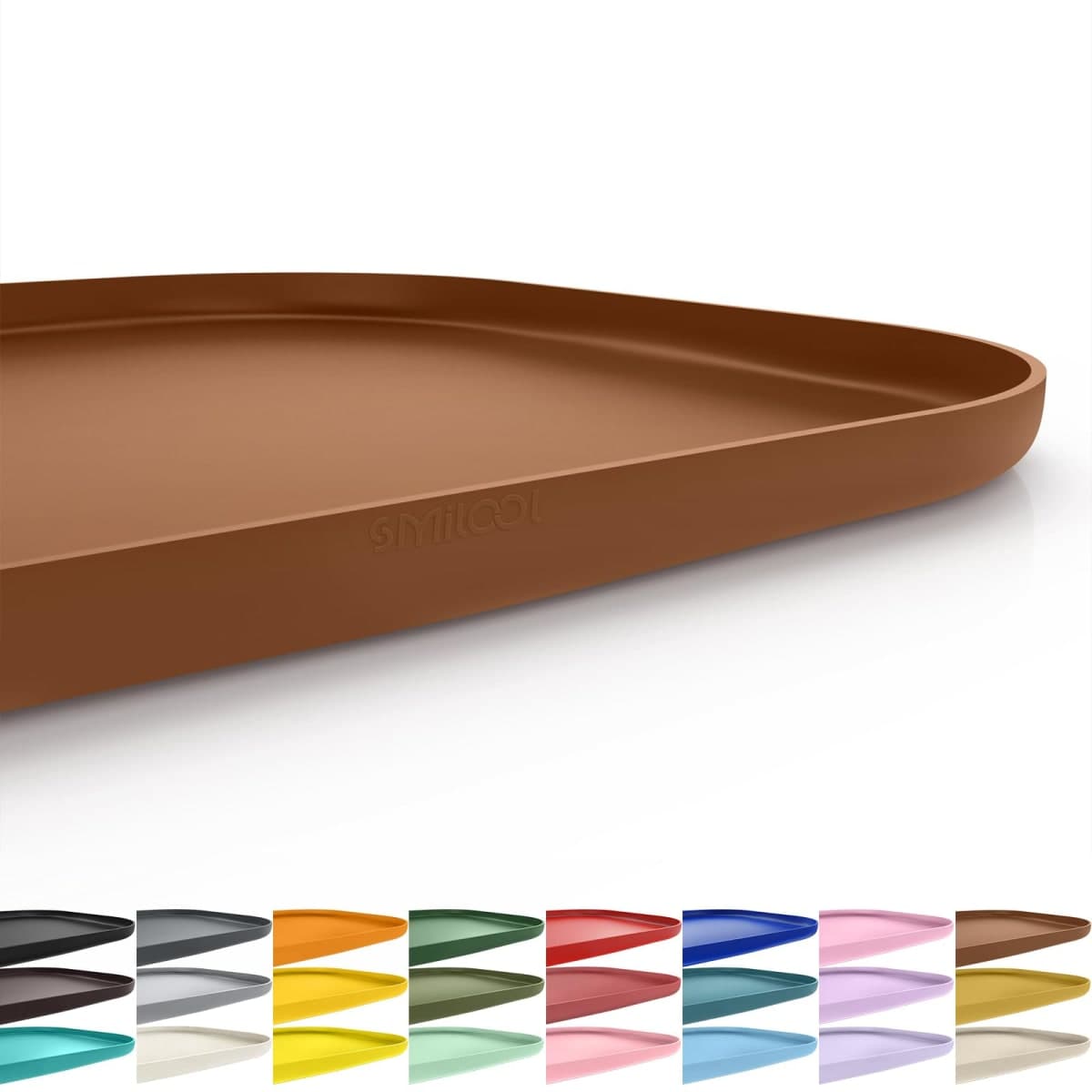 SMILOOL Silicone Pet Feeding Mat with Raised Edge for Food and Water, Dog Bowl Mats, Tall Lip Cat Bowl Placemats for — image 1