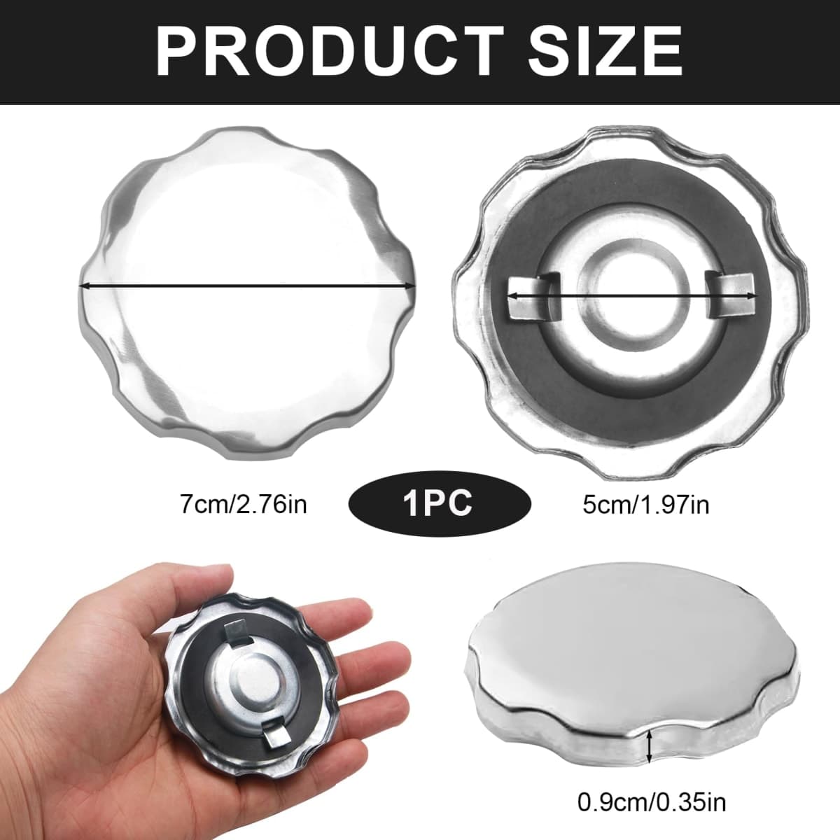 Yenblow Predator 212 Thin Gas Tank Cap Compatible with Honda GX160 GX200 Coleman Powersports 196cc BT200X CT200U CT200U-EX Baja MB165 MB200 6.5HP Mini Bike Go Kart Motorcycle Small Engine thumbnail 2
