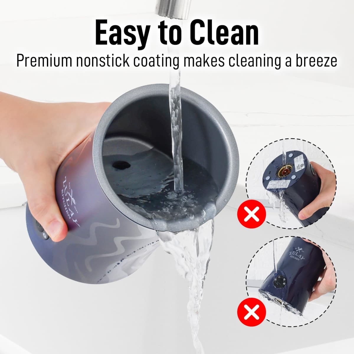 Zulay 4-in-1 Milk Frother and Steamer - Automatic Hot and Cold Foam Maker with Auto Shut Off & Temperature Control for Coffee, Latte, Cappuccino, Hot Chocolate - Navy thumbnail 4