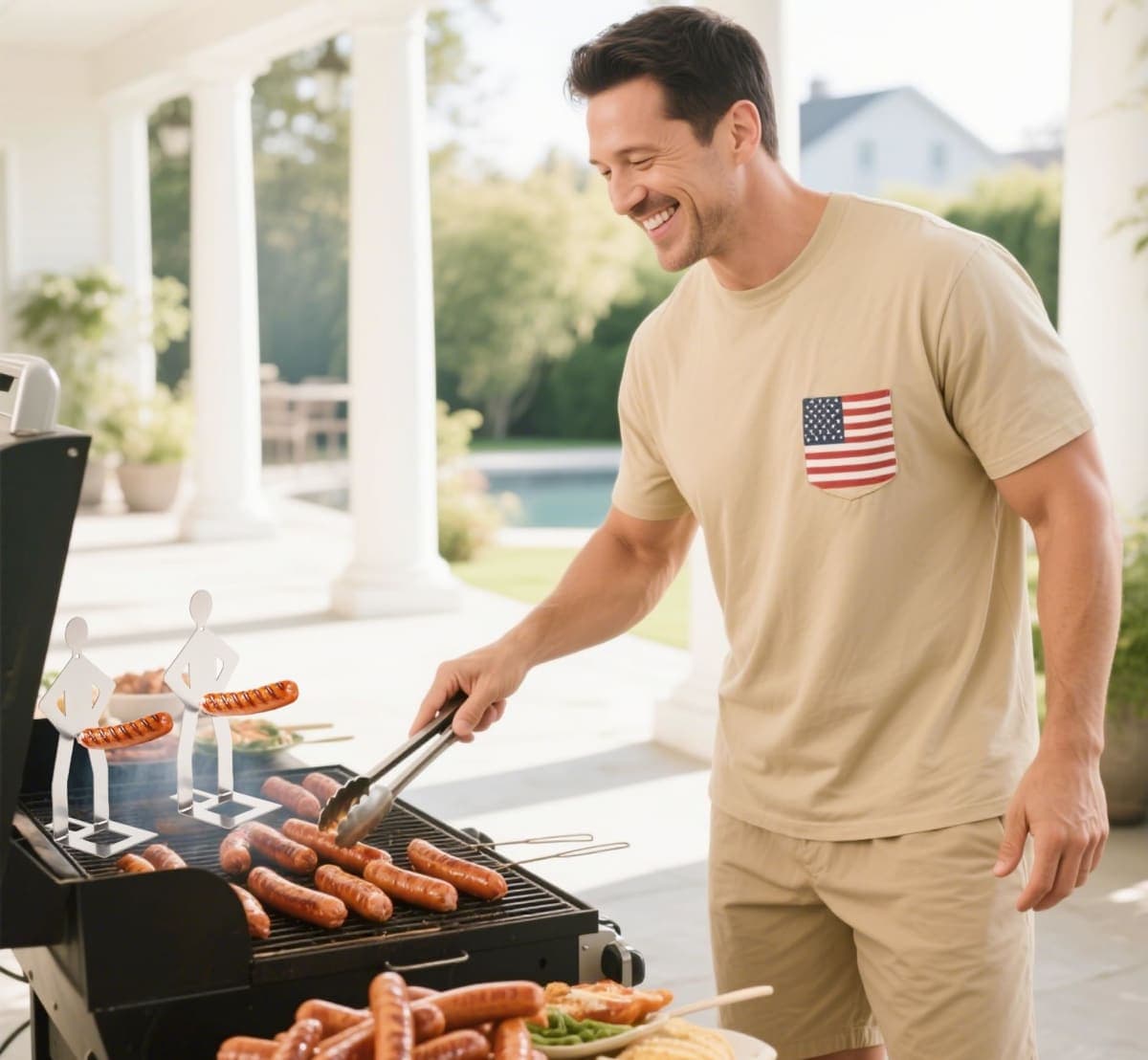 Zorythm 6PCS Funny Hot Dog Holder and Sausage Stand-Standing Man Sausage Barbecue Rack-Hot Dog Grill Holder Man-Portable Reusable Stainless Steel Hotdog and Sausage Roaster for BBQ, Camping thumbnail 2