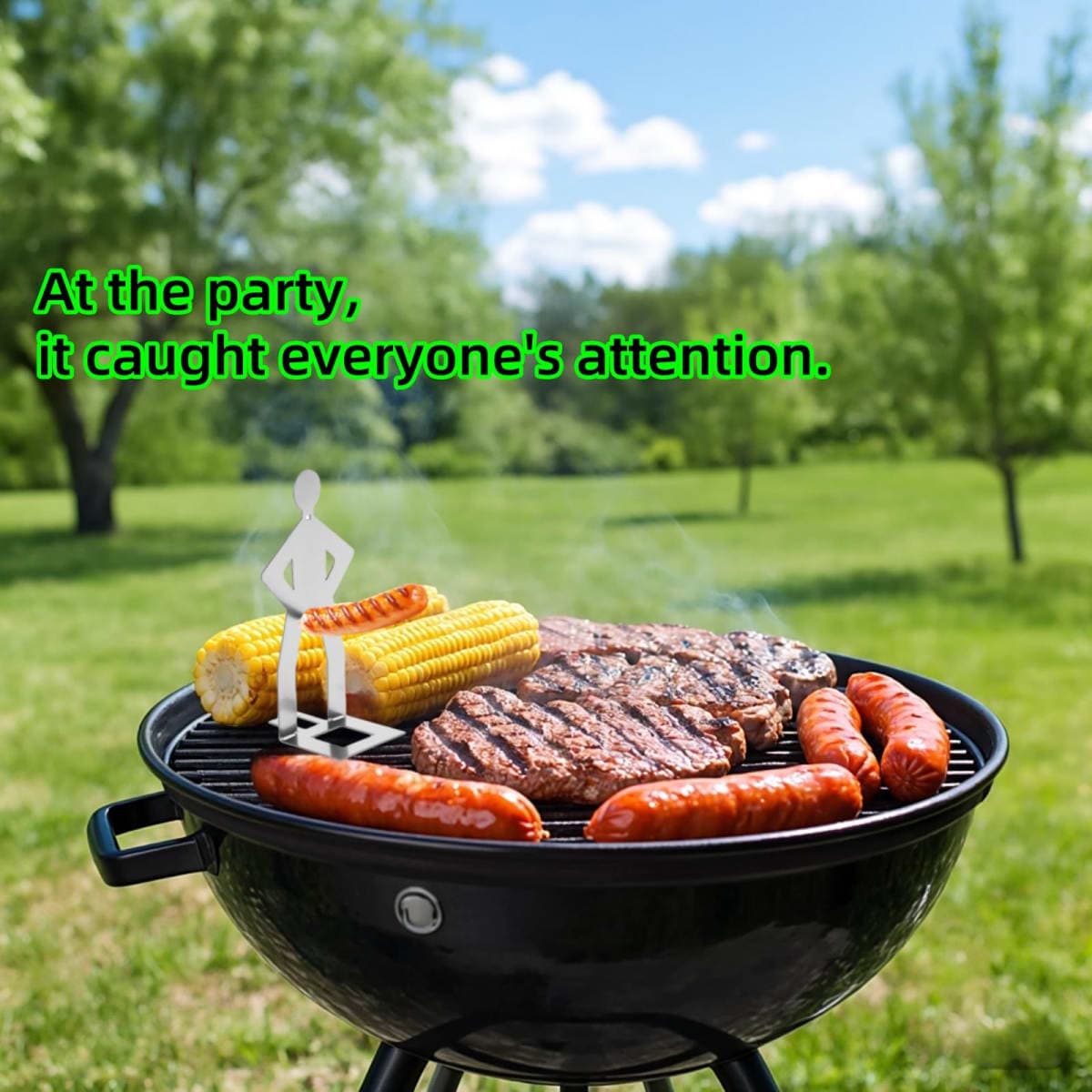 Zorythm 6PCS Funny Hot Dog Holder and Sausage Stand-Standing Man Sausage Barbecue Rack-Hot Dog Grill Holder Man-Portable Reusable Stainless Steel Hotdog and Sausage Roaster for BBQ, Camping thumbnail 3