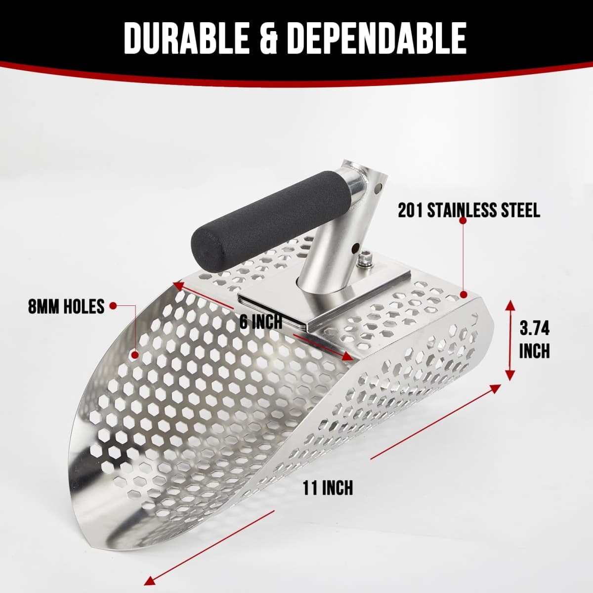 Sand Scoop for Metal Detecting, Metal Detecting Shovel Stainless Steel thumbnail 4