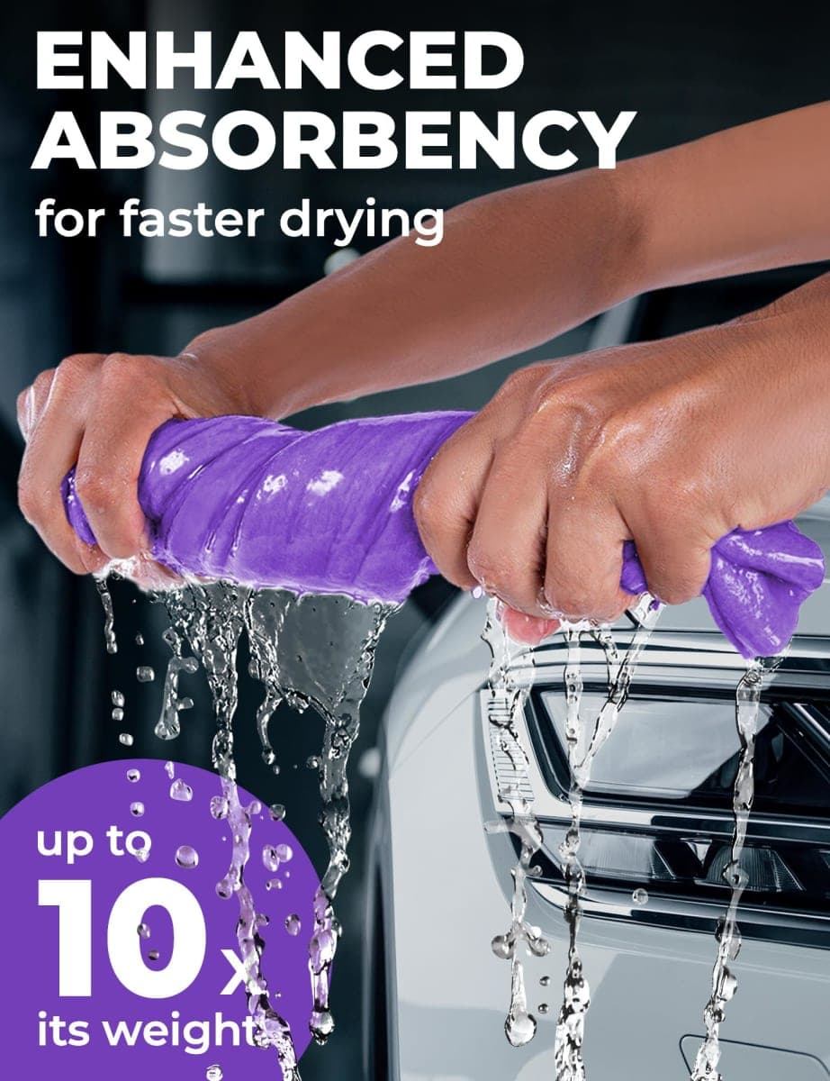Premium 2pk Mini +1 Free Shammy Cloth for Drying - (17"x13") - Super Absorbent Chamois Towel - Reusable Scratch-Free Car Drying Towel thumbnail 2