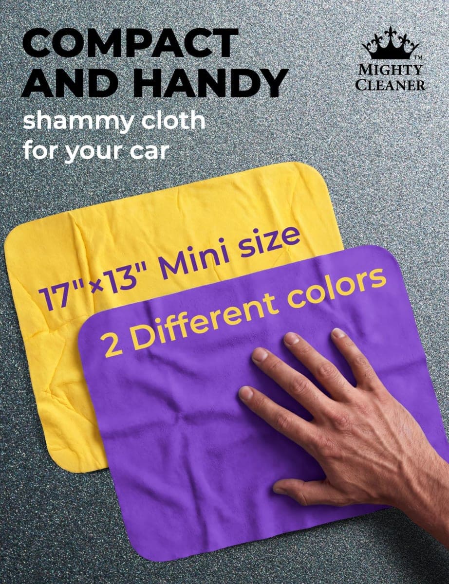 Premium 2pk Mini +1 Free Shammy Cloth for Drying - (17"x13") - Super Absorbent Chamois Towel - Reusable Scratch-Free Car Drying Towel thumbnail 5