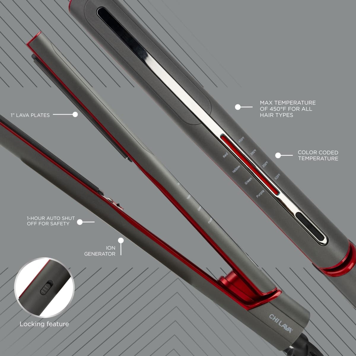 CHI Lava Glide Hairstyling Iron, Ceramic Hair Straightener for Smooth Styling & Long-Lasting Shine, Fast Heat-up for Professional Straightening, 1" thumbnail 3