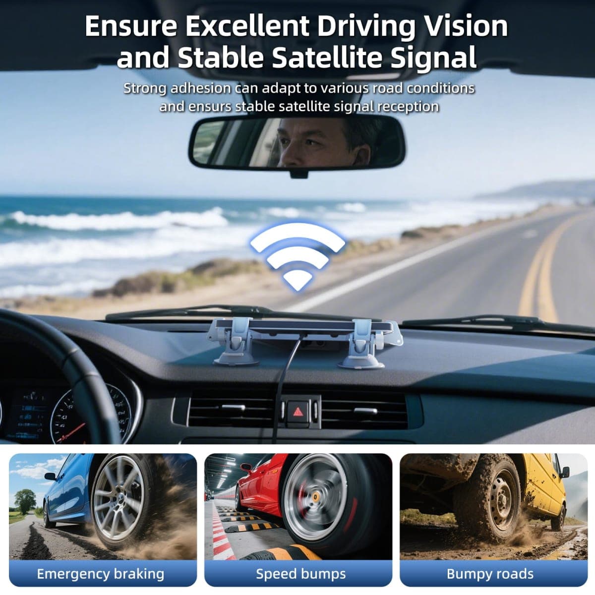 for Starlink Mini Car Mount for Dashboard, Star-Link Mini Suction Cup Mount thumbnail 2