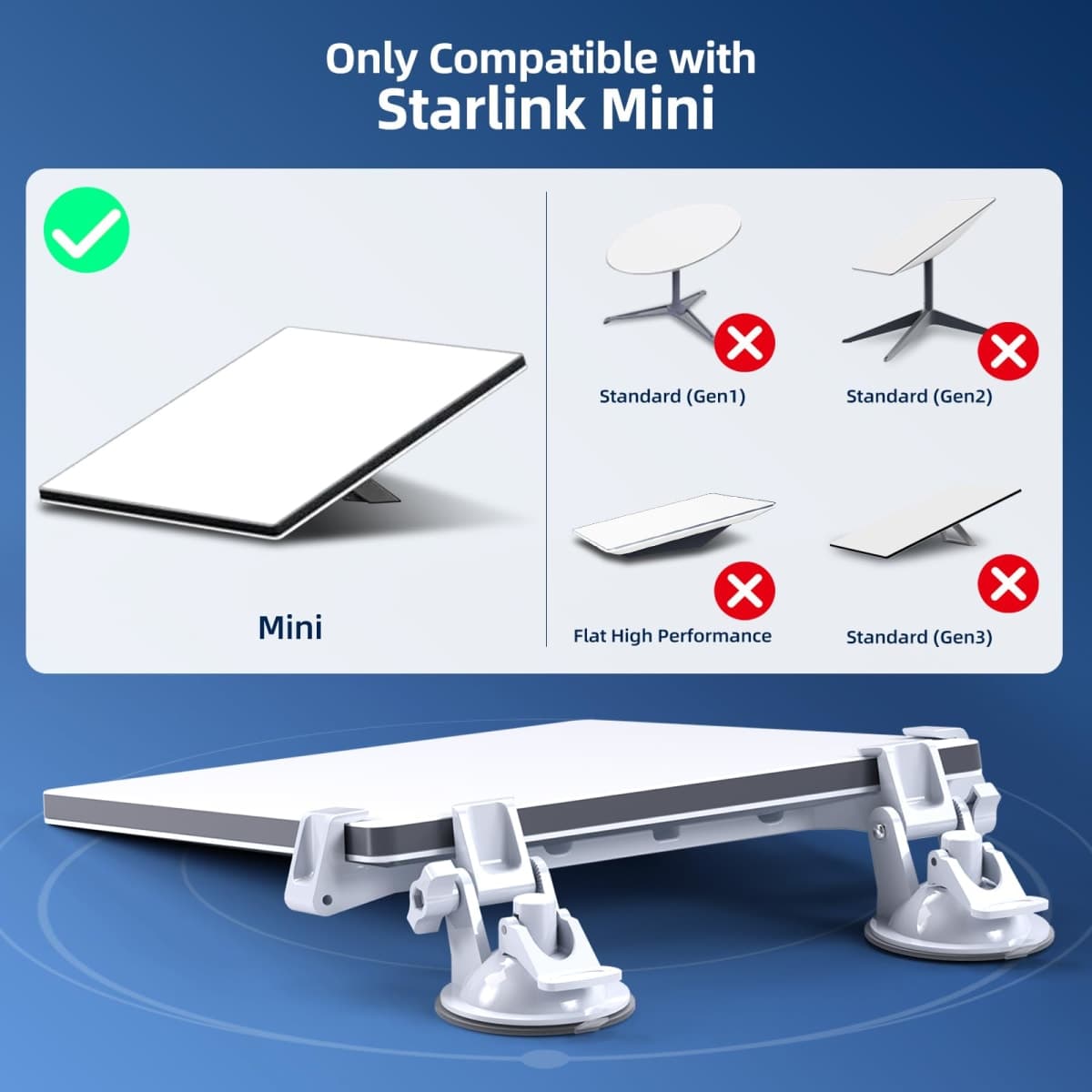 for Starlink Mini Car Mount for Dashboard, Star-Link Mini Suction Cup Mount thumbnail 3