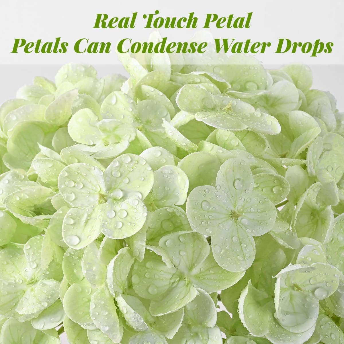 4Pcs 21in Latex Real Touch Hydrangea Artificial Flowers (Light Green) thumbnail 3