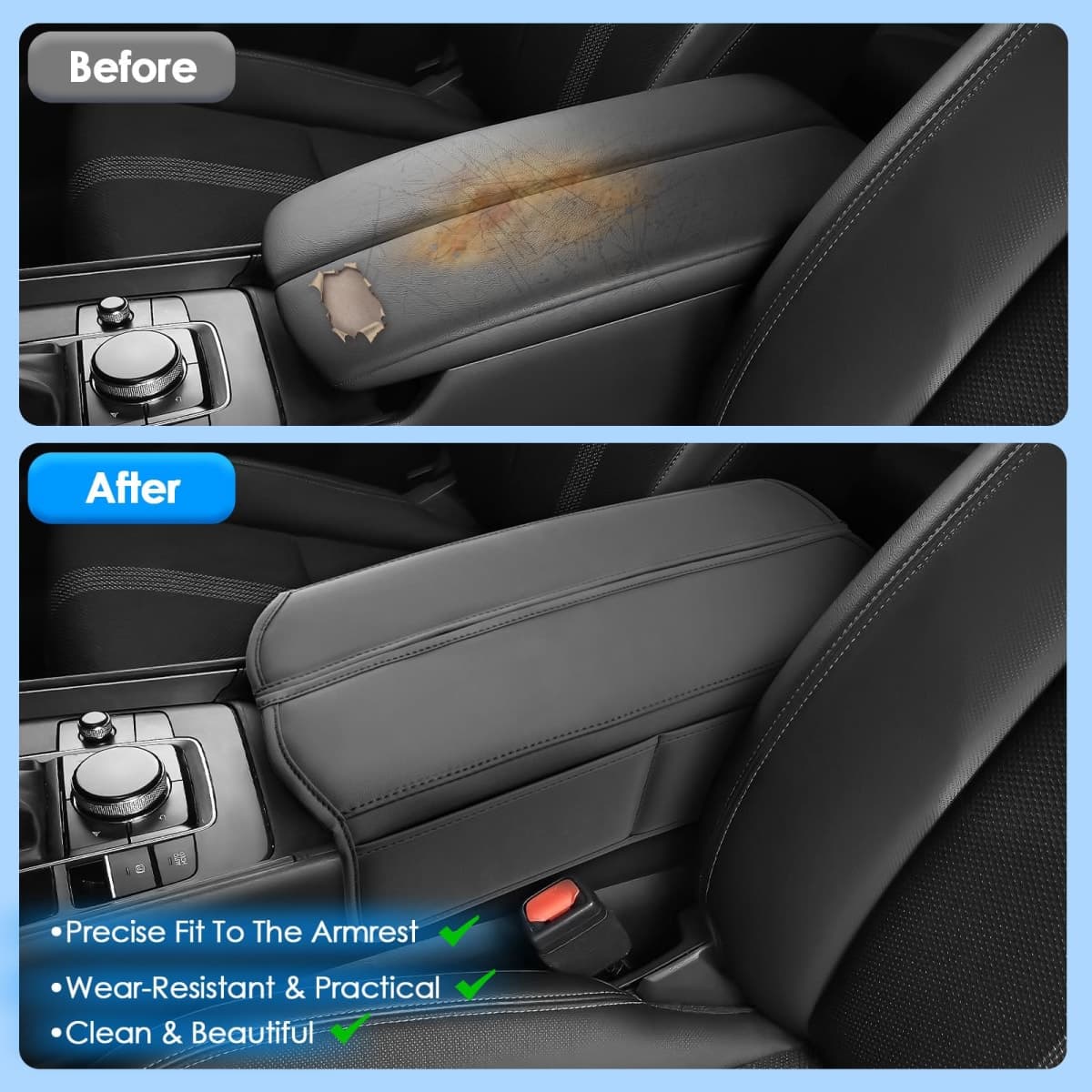 Coleya 2023 2024 2025 2026 for Mazda CX-50 Center Console Cover, (S/Turbo/Preferred/Premium) Cushion&Comfy Leather 2025 CX-50 Hybrid Armrest Cover 2026 CX-50 Interior Accessories (Padded) thumbnail 5