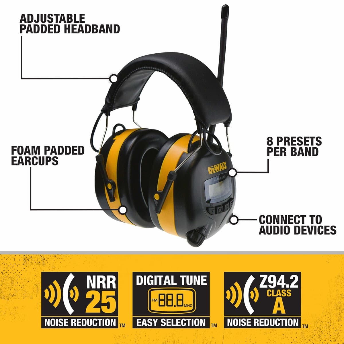 DeWalt DPG15 Industrial Safety Electronic Hearing Muff thumbnail 2