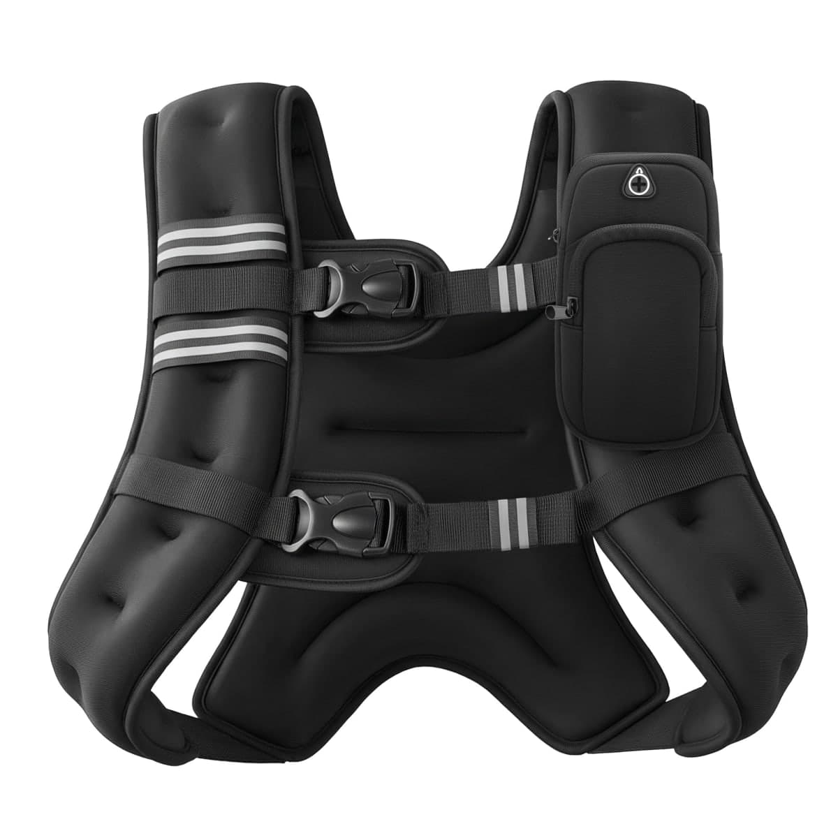ZELUS Weighted Vest, 6lb/8lb/12lb/16lb/20lb/25lb/30lb Weight Vest with Reflective Stripe for Workout, Strength Training, Running, Fitness, Muscle Building, Weight Loss, Weightlifting, Black(16 lb) — image 1