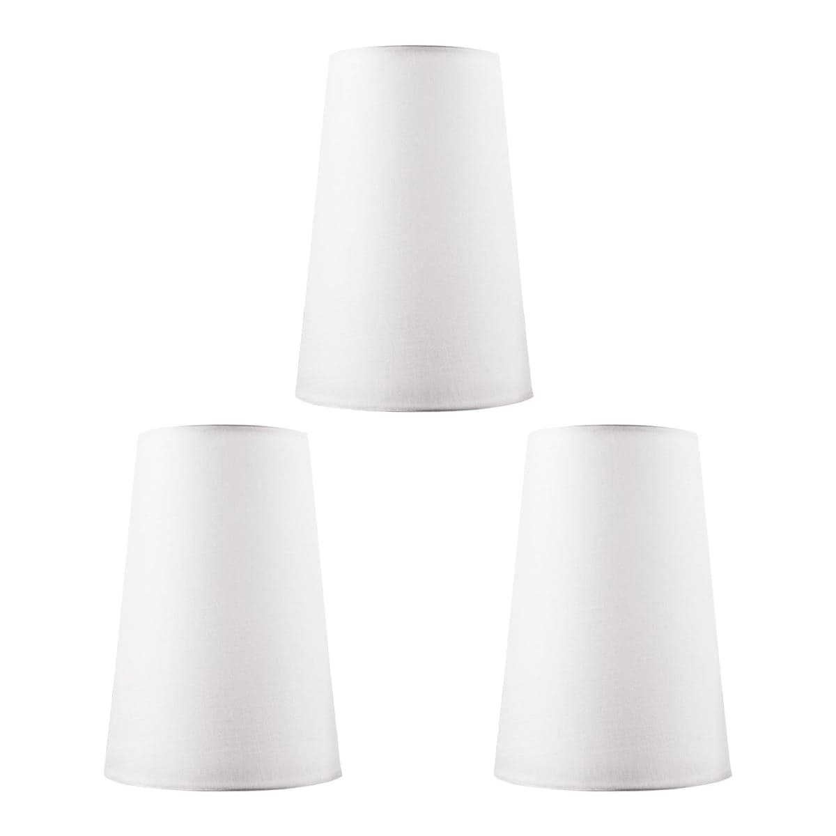 3 Pack White Lamp Shades, Mini Fabric Lampshades Replacement, 3.4x4.8x6.9 inch, DIY Natural Linen Hand Woven Lampshade for Floor Light, Hemp Rope Pendant Light, Vanity Lights, Table Lamp, Wall Sconce — image 1