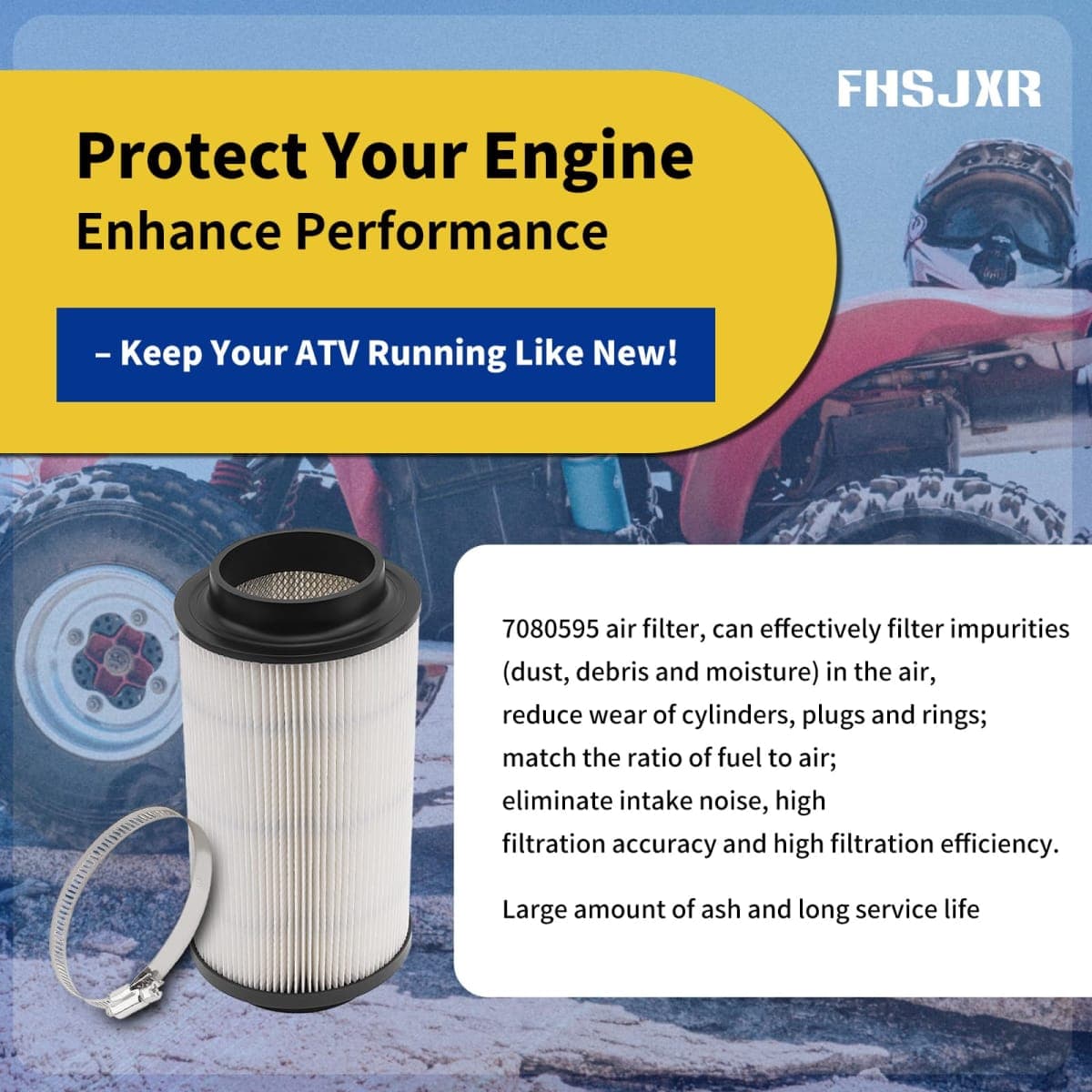 FHSJXR 2 Pack 7080595 Air Filter for Polaris Sportsman 500 570 800 700 850 400 550 600 Scrambler 850 XP 1000 Magnum 325 500 Trail Blazer Trail Boss 330 Xpedition 425 ATP 500 ATV Parts # 7082101 thumbnail 5