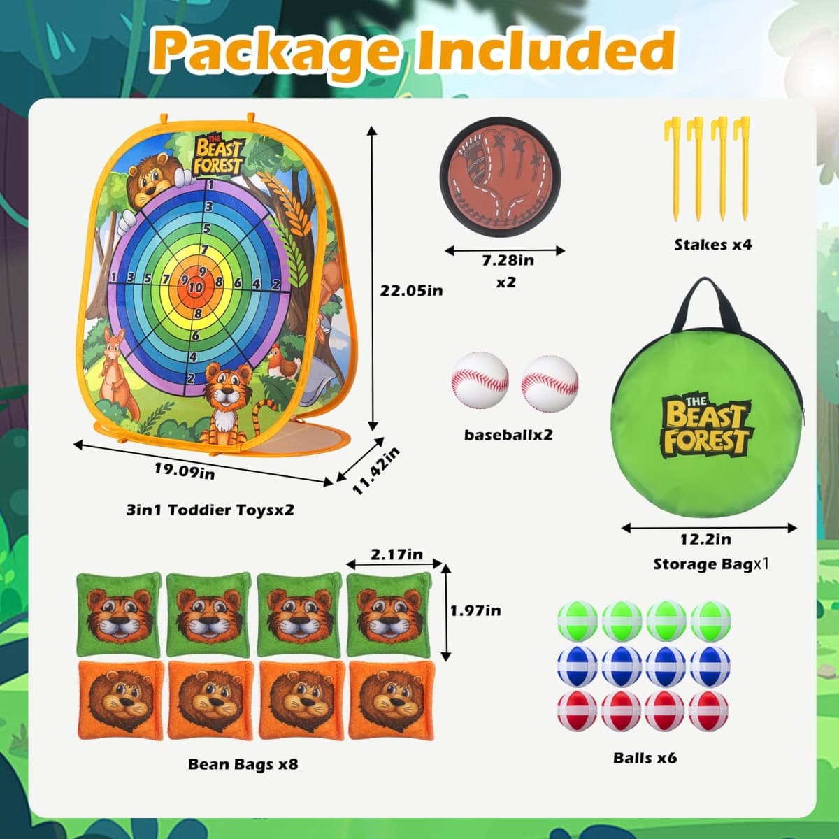Bean Bag Toss Game Sets for Kids, Toss and Catch Ball Set for Kids Outdoor Baseball Toys for Toddlers Carnival Games for 3 4 5 6 7 Years Old Boys and Grils Backyard Outdoor Toy thumbnail 3
