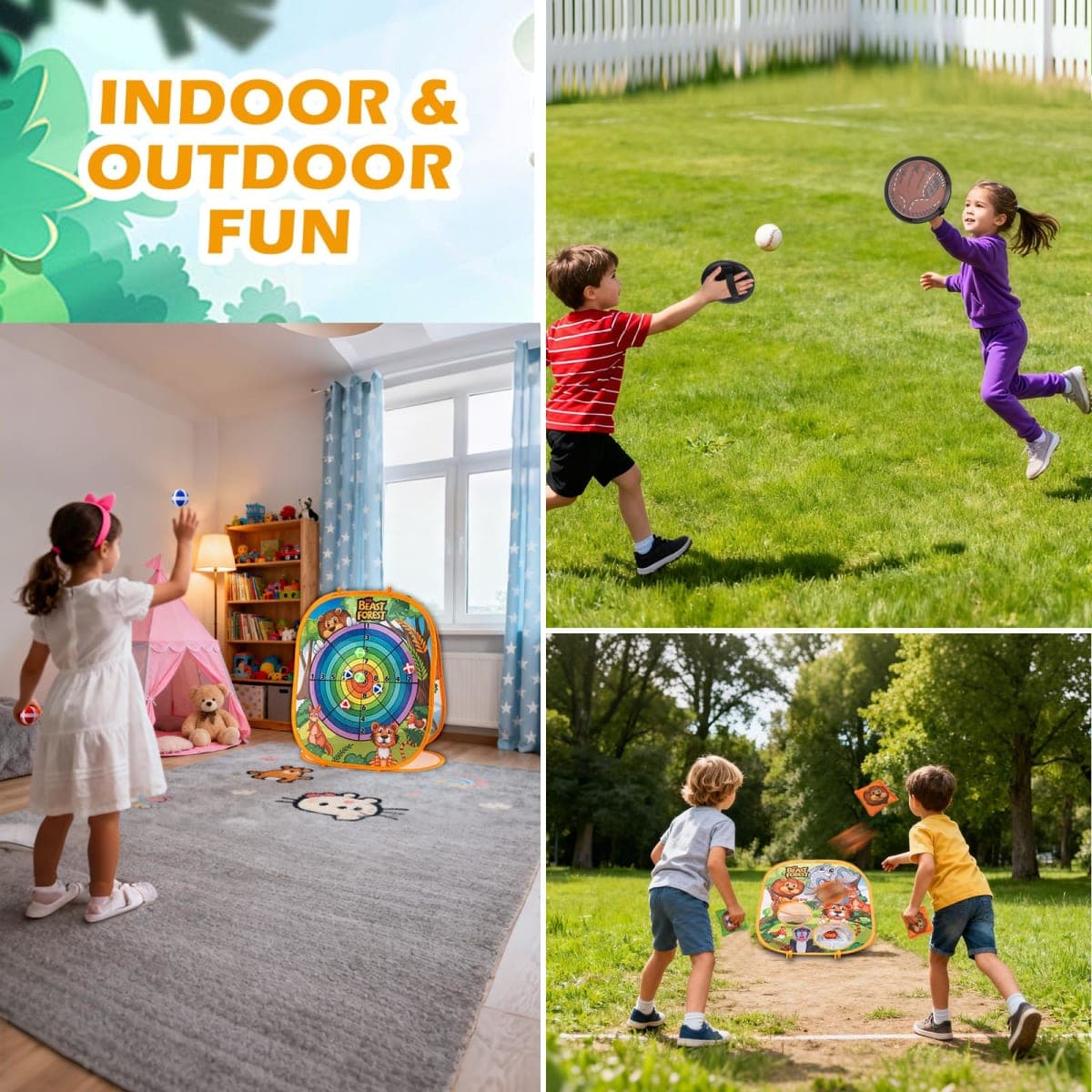 Bean Bag Toss Game Sets for Kids, Toss and Catch Ball Set for Kids Outdoor Baseball Toys for Toddlers Carnival Games for 3 4 5 6 7 Years Old Boys and Grils Backyard Outdoor Toy thumbnail 5