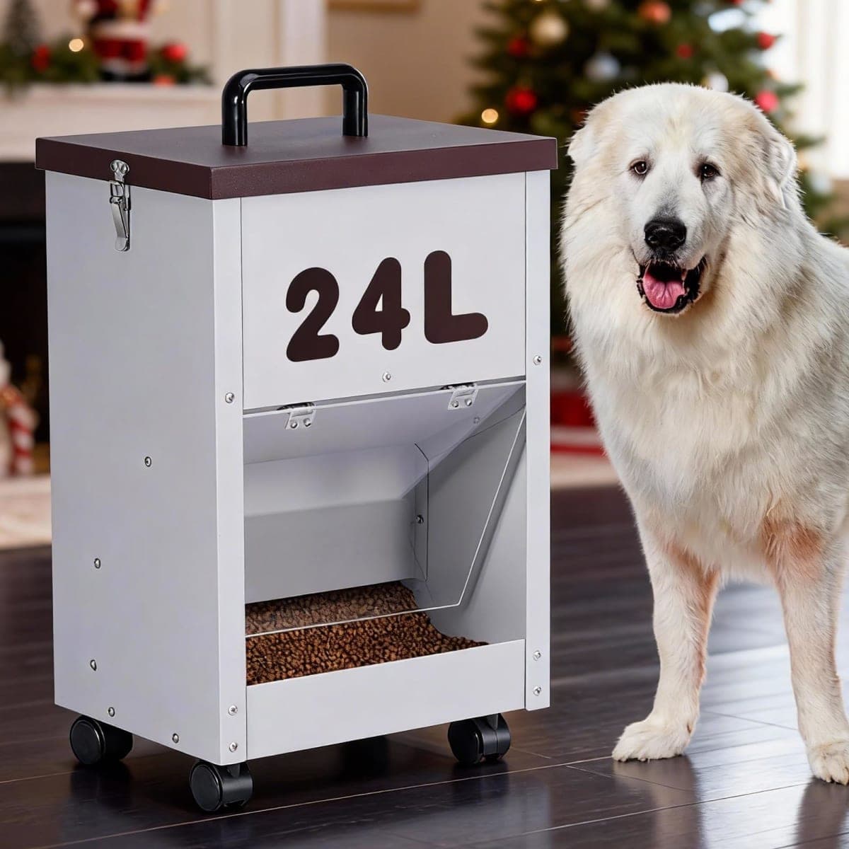 Automatic Dog Feeder Large Breed Outdoor Gravity Auto Feeder Dog Food Dispenser for Large Dogs Pets Metal Galvanized — image 1