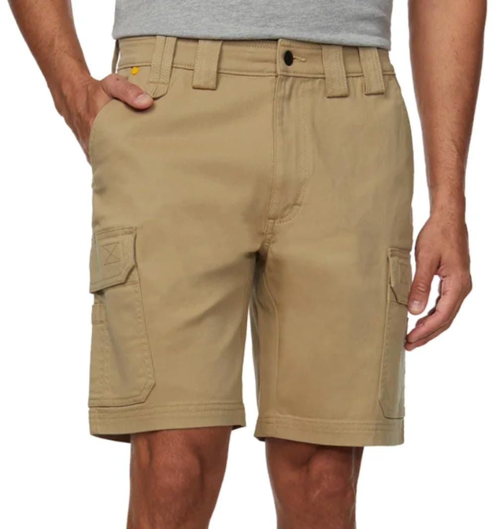 CAT Caterpillar Workwear Men's Cargo Flex Shorts (US, Numeric, 34, Regular, Regular, Tan)