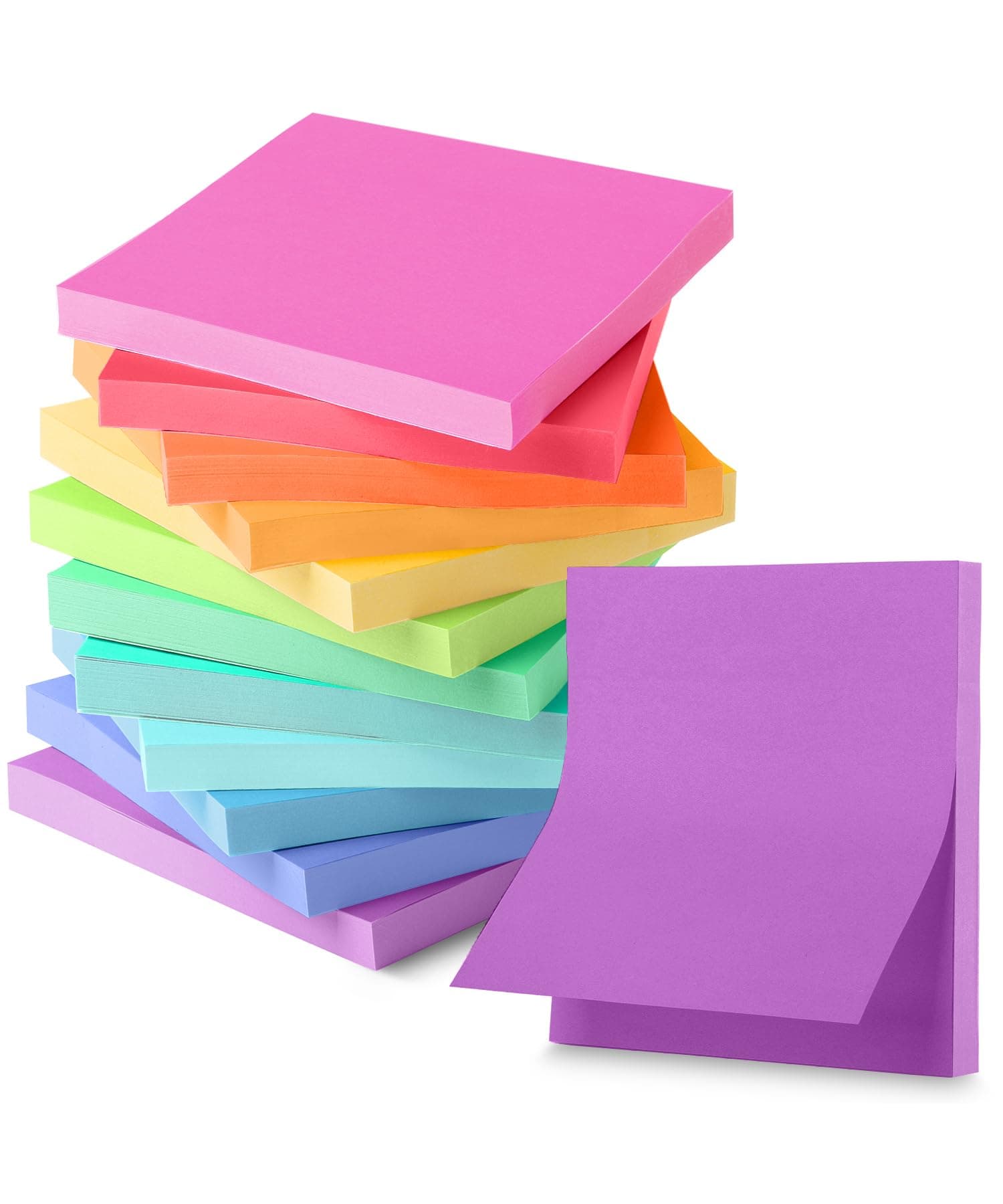 Mr. Pen- Sticky Notes, 3”x3”, 12 Pads, 600 Sheets, 12 Vibrant Color Sticky Notes 3x3