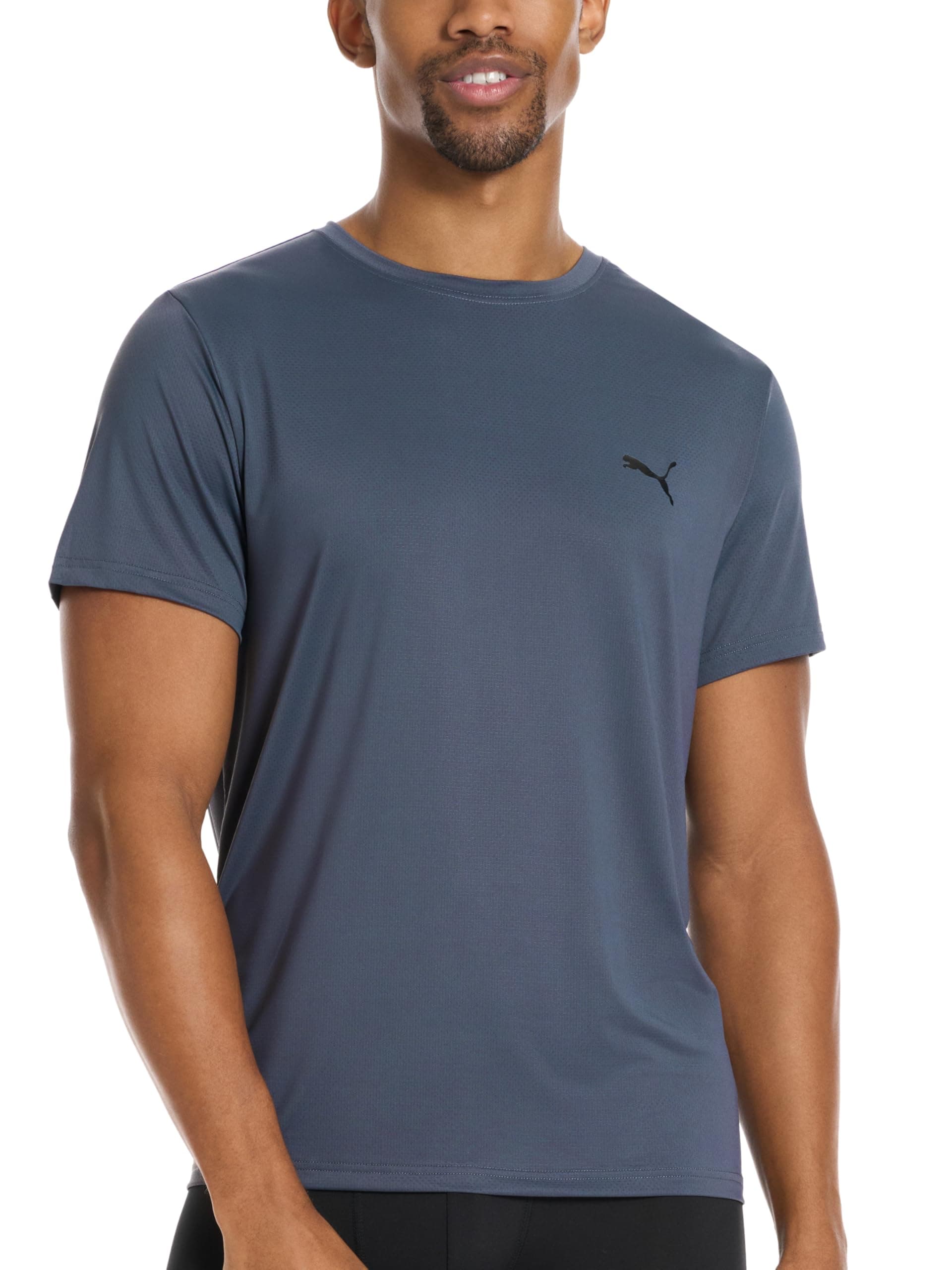 Puma Men's 360 Cool Mesh Crew Neck Tee Shirt, Grey, Medium
