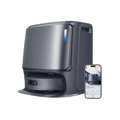 Narwal Freo Z Ultra Robot Vacuum and Mop Combo, Dual RGB Cameras and Chips, AI Avoidance, 12000Pa Suction, Real-Time Decisions, Adaptive Hot-Water Self Wash & Self Emptying, Pet Hair, Quiet, Grey