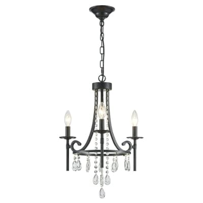 Black Crystal Chandelier, 5-Light Modern Black Chandelier for Dining Room Light Fixture, Crystal Pendant Ceiling Light Fixture, Modern Candle Chandelier for Living Room Kitchen Island Entryway Bedroom