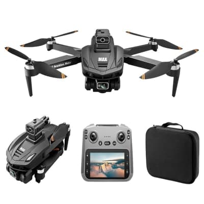 CVCBSER C1 Drone for Adults with 1080P Camera, 4.5" LCD 8K HD Screen Control, GPS Auto Return Four Way Obstacle Avoidance Drones Quadcopter, 5000ft Video Transmission, 44Mins Flight Time(C1)