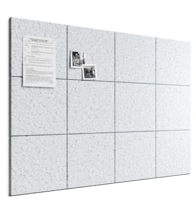 Bumusty Large Felt Bulletin Board, 48" x 36" Cork Board Alternative, 12-Pack Solid Felt Wall Tiles with 30 Push Pins and 70 Adhesive Tabs, Ideal for Office, Home & Classroom, Light Gray