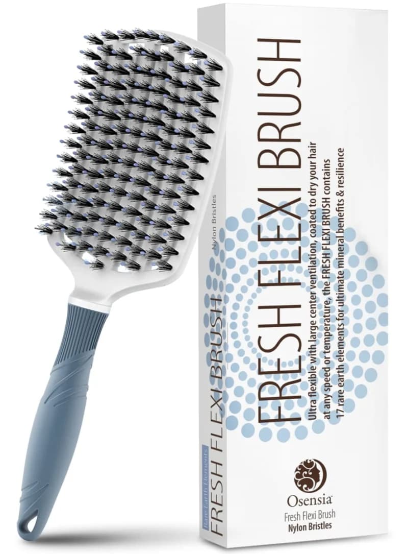 Detangling Brush – Ceramic Paddle Detangler for Curly, Thick and Straight Hair, Vented Drying Brush – Dry and Wet Ionic Hair Brush Quickly Detangles and Smooths by Osensia (Boar Bristle)