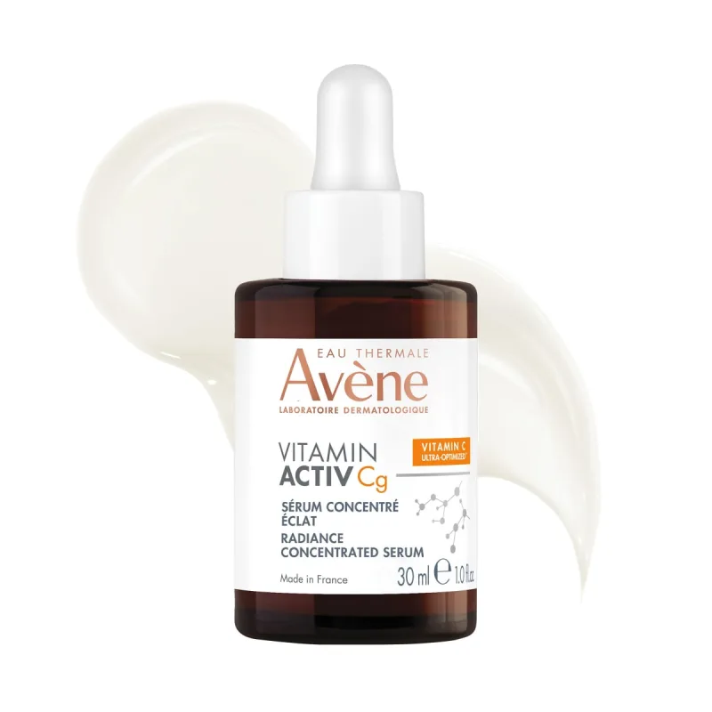 Avène Vitamin Activ Cg Radiance Concentrated Serum, Radiance Boosting Vitamin C Serum, powered by Vitamin Cg + Niacinamide + Bakuchiol, Visbily Reduce Wrinkles, Dark Spots & Fine Lines, 1 FL Oz
