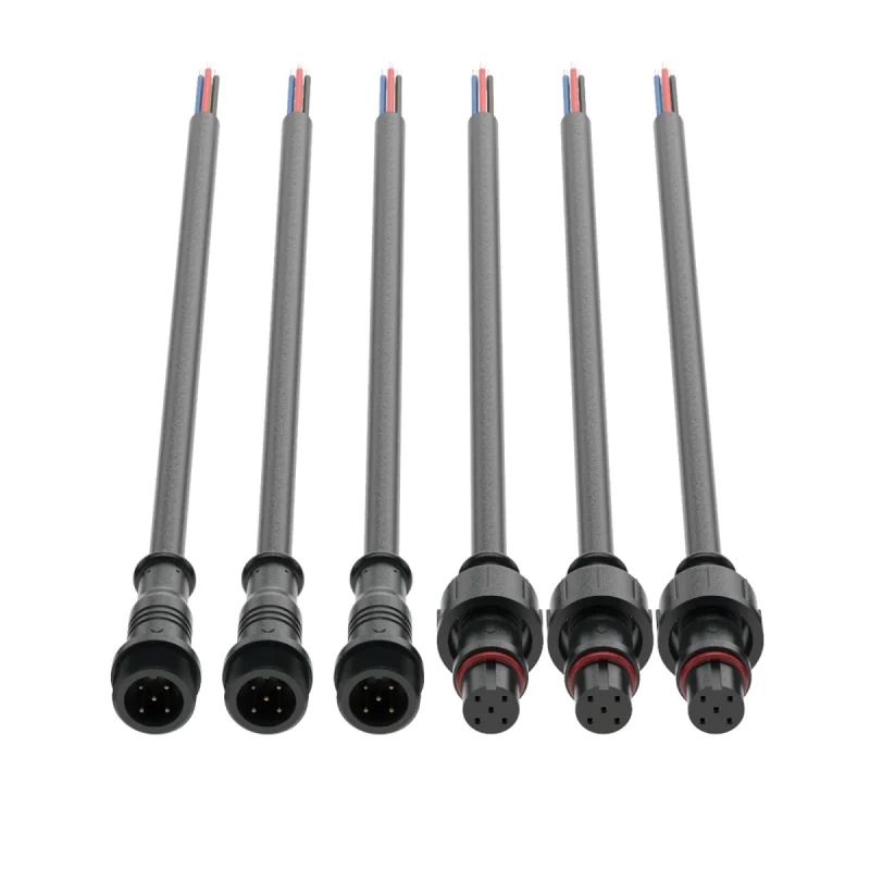 5 Pin Electrical Connector 24AWG IP65 Male Female Connector 7.87in/20cm Extension Cable for Car,Truck,Boat,Indoor/Outdoor LED Strip Lights/String 15mm Nut Small Size