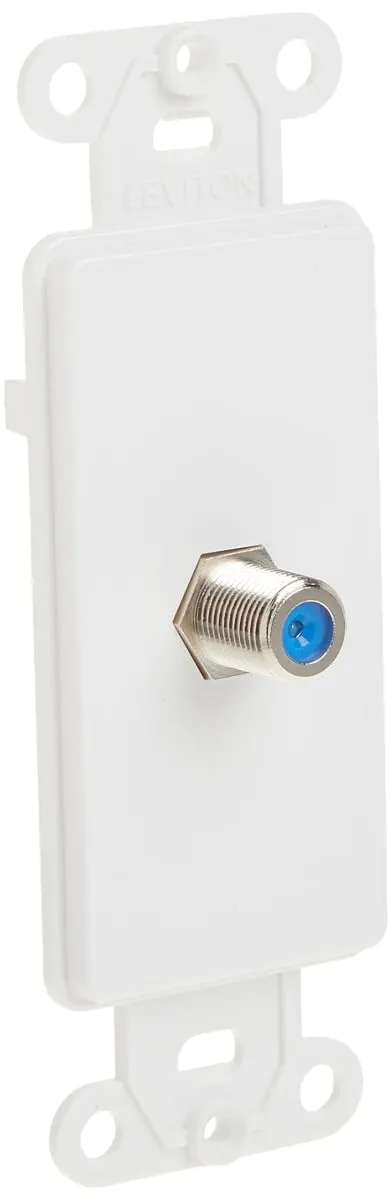 Leviton F Connector, Decora Insert, 40681-00W, White