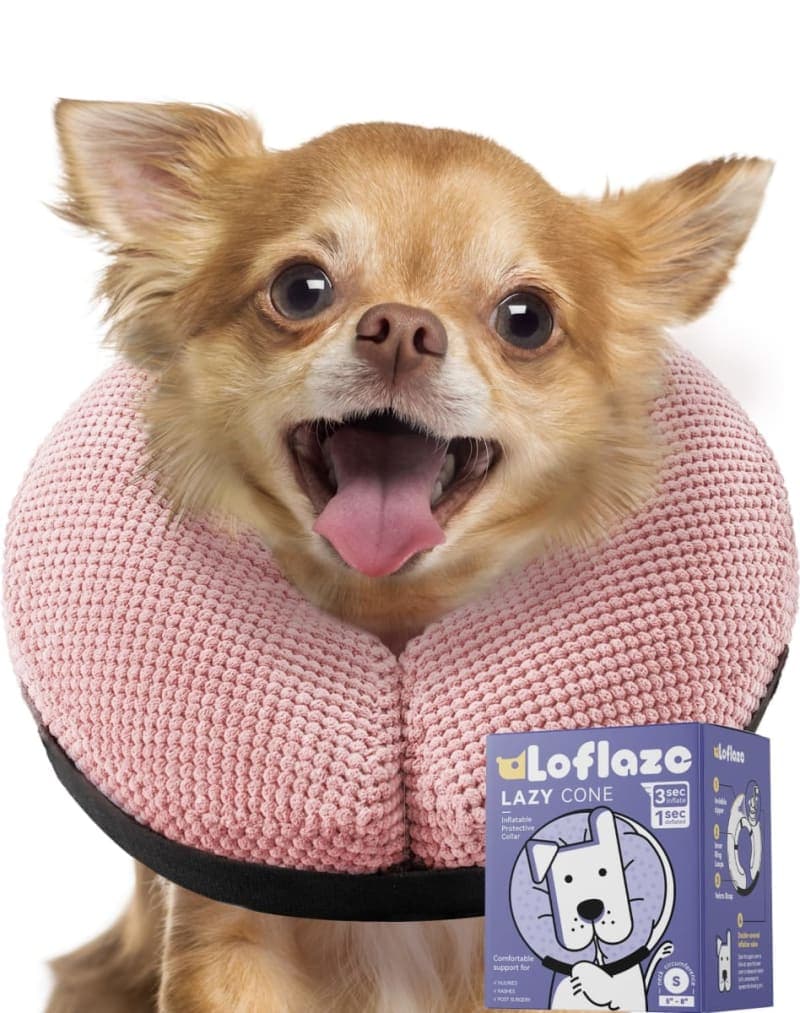 Loflaze Soft Inflatable Dog Cone for Large Medium Small Dogs Cats - Neck Donut, E Collar Alternatives for Recovery