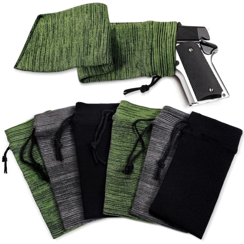 Tatuo 12 Pieces Gun Sock and Rifle Sock Set Silicone Treated Knit Rifle Gun Sleeve for Scopes Pistol Storage Grips Hunting Shooting Tactical Accessories, 55 x 4 Inches, 16 x 4 Inches