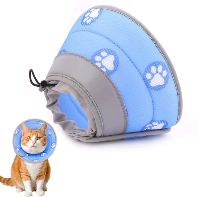 Cat Cone Collar Soft to Stop Licking After Surgery Cat Recovery Collar for Small Large Cats Adjustable Elizabethan Collar