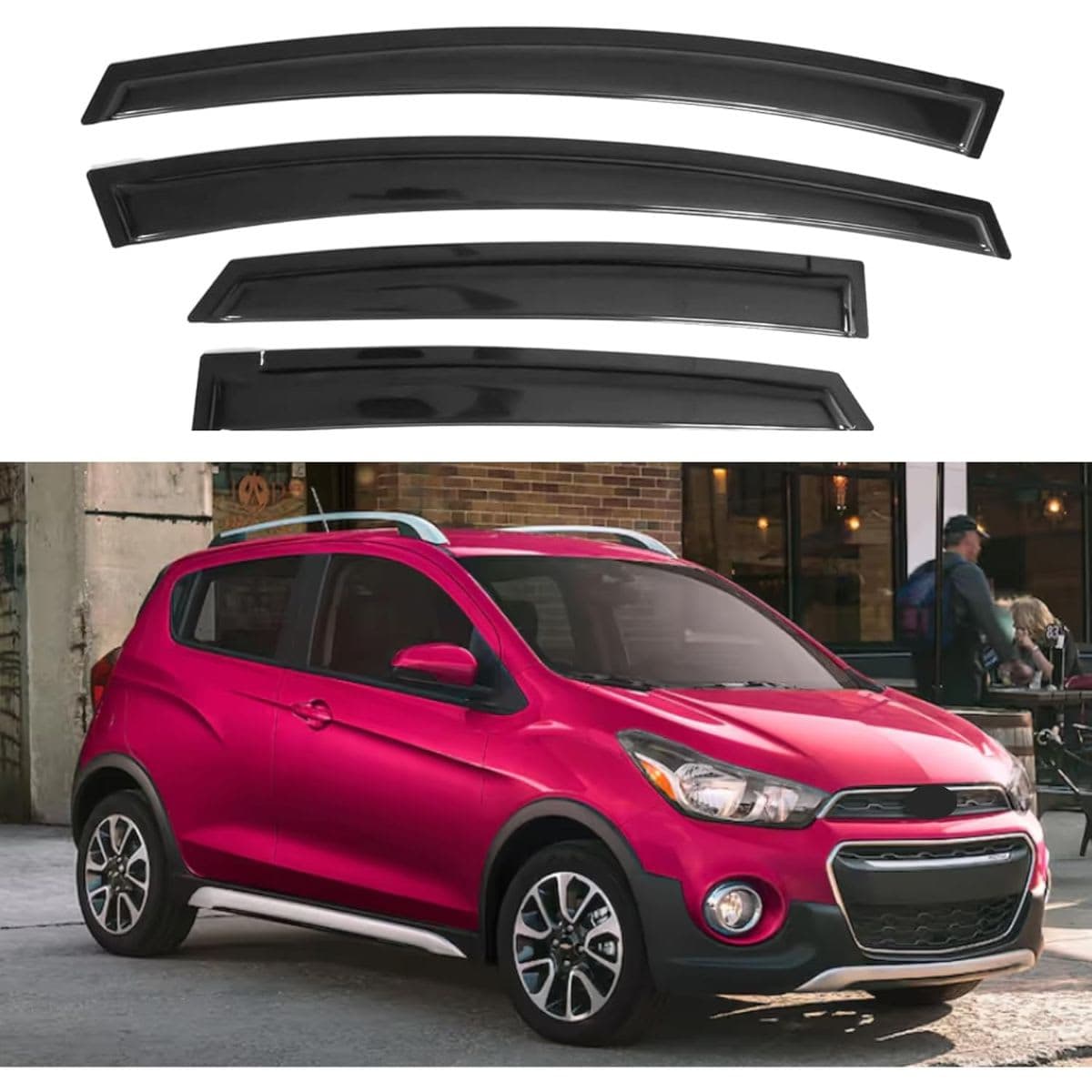 IG Window Visor for Chevrolet Spark 2016-2022, Rain Guard Tape-On Extra Durable Wind Sun Side Vent Window Deflector, 2016 2017 2018 2019 2020 2021 2022 — image 1